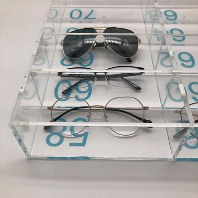 Odorless σαφές ακρυλικό επίδειξης κιβώτιο διοργανωτών γυαλιών ηλίου κιβωτίων ακρυλικό με το λογότυπο οθόνης μεταξιού