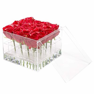 ISO9001 ακρυλικό πλαίσιο 9 αποθήκευσης ακρυλικό κιβώτιο λουλουδιών τρυπών με το καπάκι
