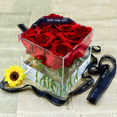 κιβώτιο λουλουδιών 0.5mm παχύ ακρυλικό με τις τρύπες για το γαμήλιο δώρο ημέρας των βαλεντίνων
