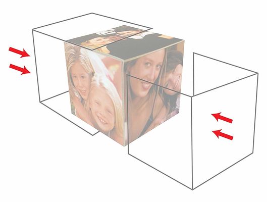 Σαφές πλαστικό 6 πλαισιωμένος ακρυλικός κύβος 3.25x3.25Inch φωτογραφιών για το δώρο