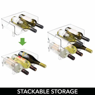 Σύγχρονος Stackable ακρυλικός κάτοχος μπουκαλιών κρασιού για Countertops κουζινών