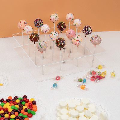 16 τρυπών ακρυλικός καραμελών κάτοχος επίδειξης Lollipop επίδειξης τετραγωνικός για τους γάμους