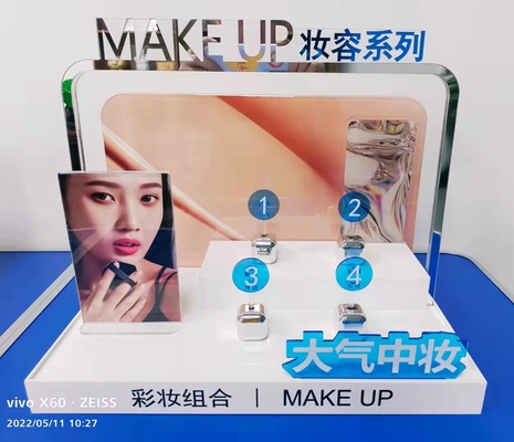 Προσαρμοσμένη στάση επίδειξης 18mm ακρυλική Makeup με Lucite πλεξιγκλάς το υλικό